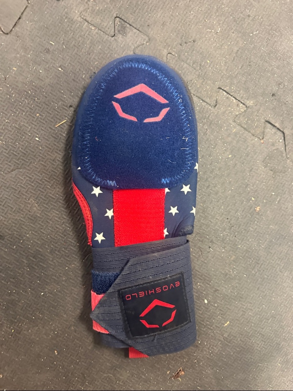 Evoshield Navy & Red Stars & Stripes sliding mitt youth size